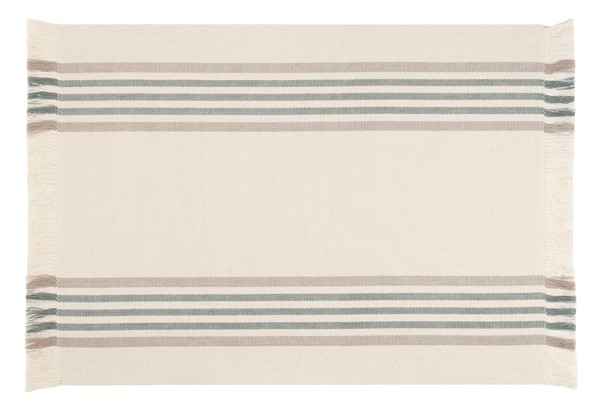 Set-de-table-Kleo-lignes-taupe-khaki-Mistal-Home