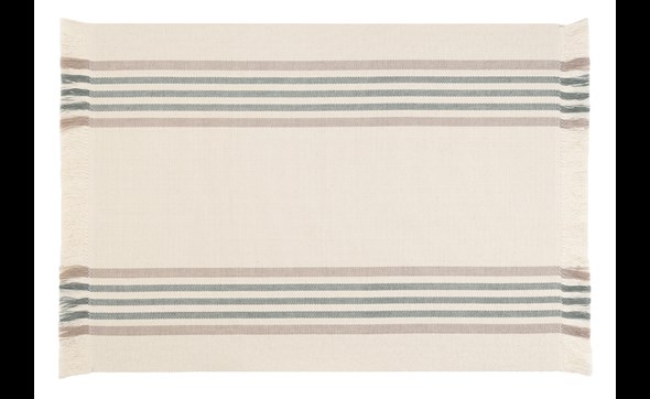 Set-de-table-Kleo-lignes-taupe-khaki-Mistal-Home