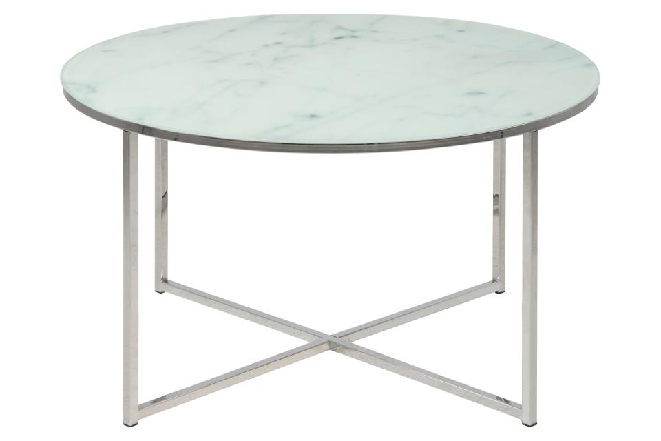 Table de salon - Alisma - 57546 - White marble Chrome -Actona