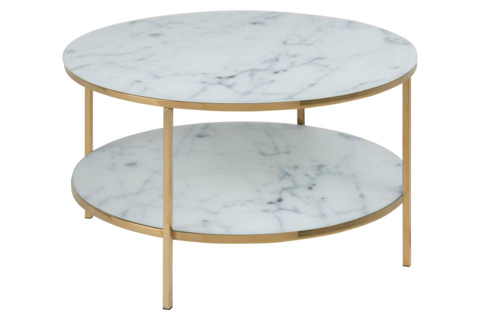 Table de salon - Alisma - 81694 - White marble Chrome -Actona-Ambi