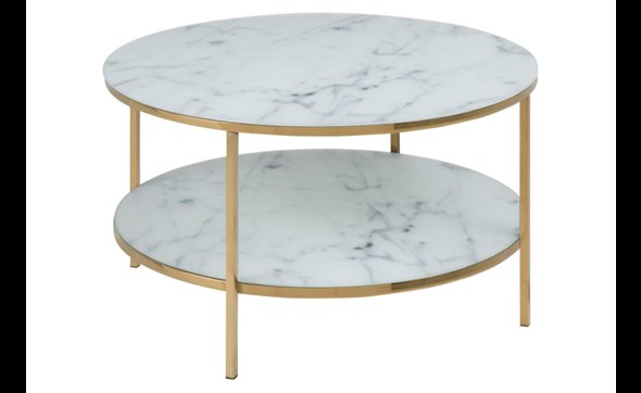 Table de salon - Alisma - 81694 - White marble Chrome -Actona-Ambi