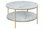Table de salon - Alisma - 81694 - White marble Chrome -Actona-Ambi