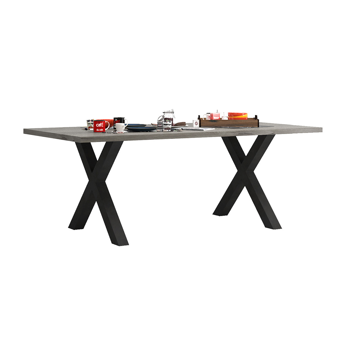 Table-Baxter-decor-bois-anthracite-200cm-N°60-Sciae