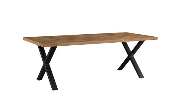 Table-Estrella-pied-X-decor-bois-industrial-oak-noir-190x95-Oosterlynck