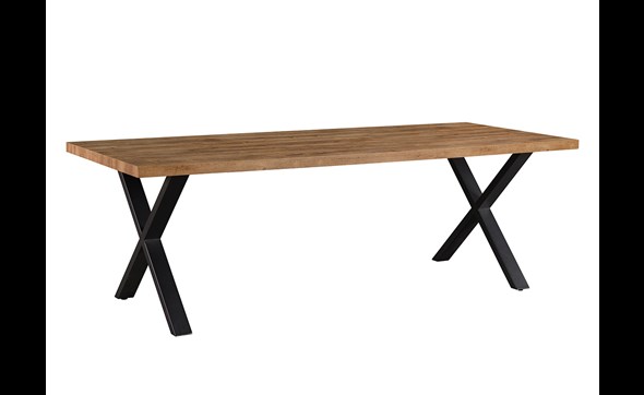 Table-Estrella-pied-X-decor-bois-industrial-oak-noir-220x95-Oosterlynck