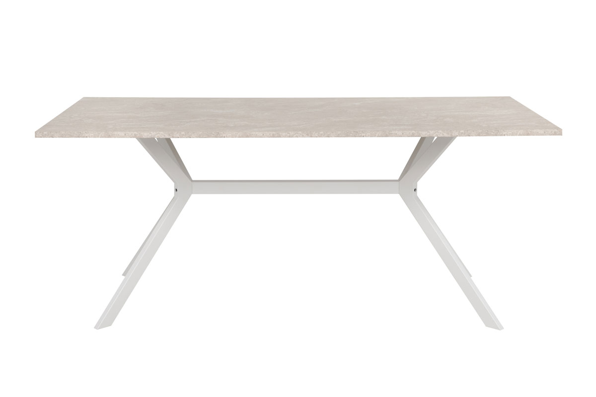 Table-Onex-81A-180x90cm-sand-stone-pieds-blanc-front-Finori