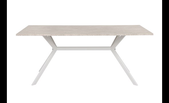 Table-Onex-81A-180x90cm-sand-stone-pieds-blanc-front-Finori