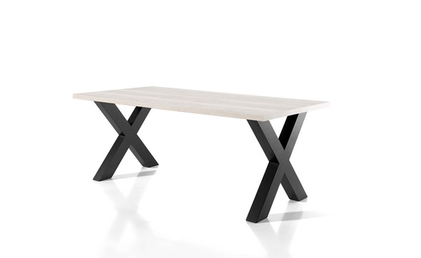 Table-Smash-decor-chene-halifax-creme-180cm-pied-X-Comodi-Living