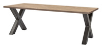Table-T19XM38-decor-orange-teak-K660-pied-X-metal-noir-K029-Meubar