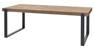 Table-T23UM80-decor-bois-orange-teck-pieds-metal-blanc-K028-K660-226cm-Meubar