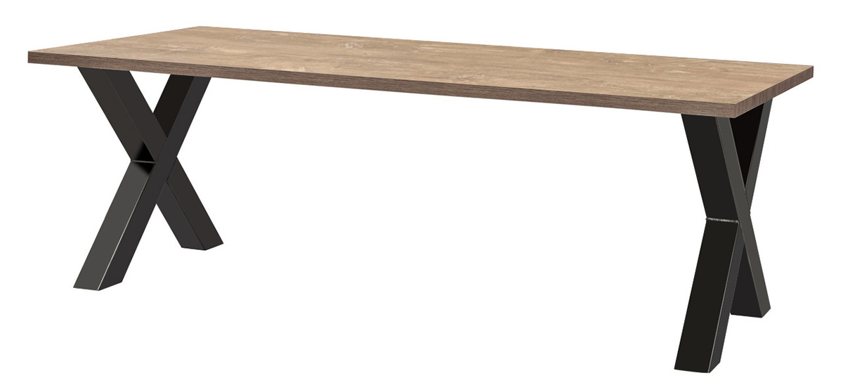 Table-T23XM38-decor-teak-orange-K660pieds-metal-noir-K028-Meubar