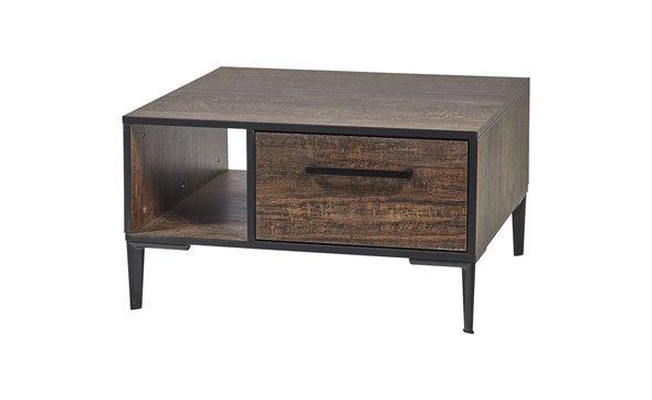 Table-appoint-1-tiroir-1-niche-Perugia-decor-brun-fonce-noir-mat-K647-HT1-74cm-Evan