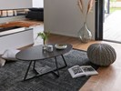 Table-de-salon-ovale-Toronto-decor-ceramique-gris-mouchete-pieds-metal-700910-100cm-Girardeau