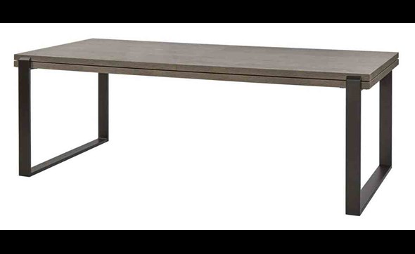 Table-extensible-T23UME-decor-bois-chene-millenium-brun-pieds-metal-noir-K028-K535-226cm-Meubar