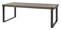 Table-extensible-T23UME-decor-bois-chene-millenium-brun-pieds-metal-noir-K028-K535-226cm-Meubar