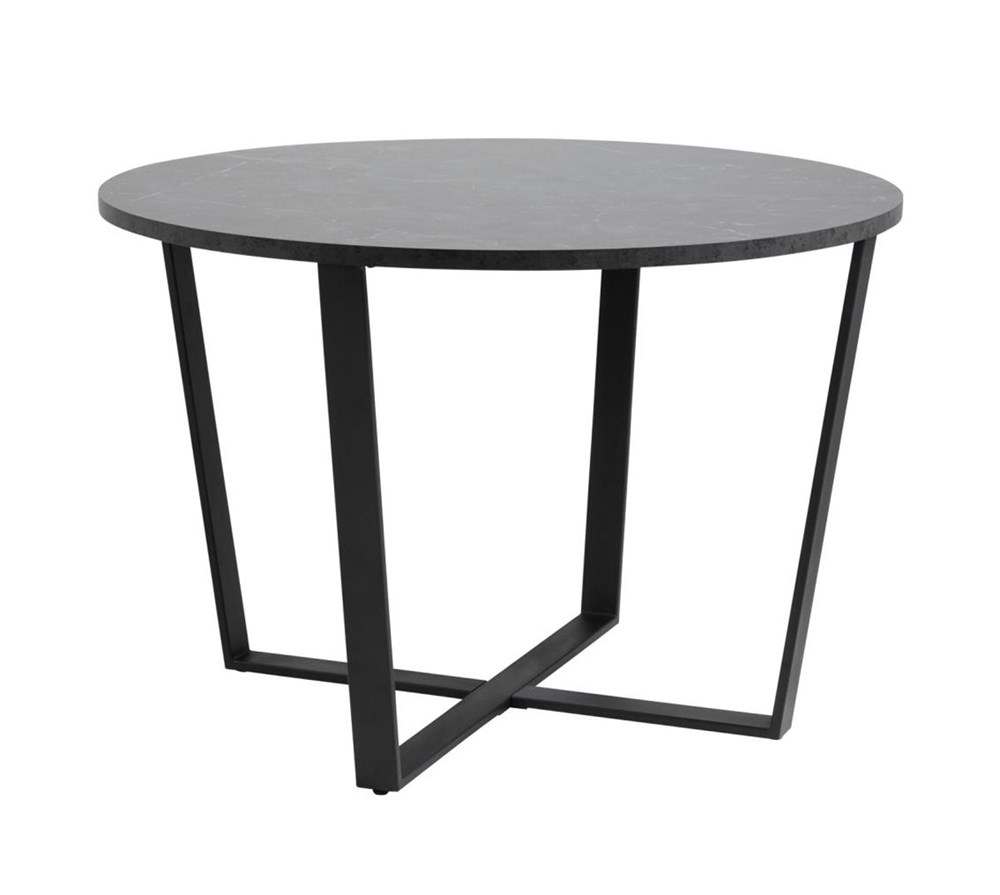 Table-ronde-Amble-decor-print-black-base-matt-black-85735-110cm-Actona