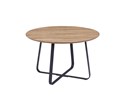 Table-ronde-Nova-DT-1003-decor-bois-metal-noir-120cm-Poldimar