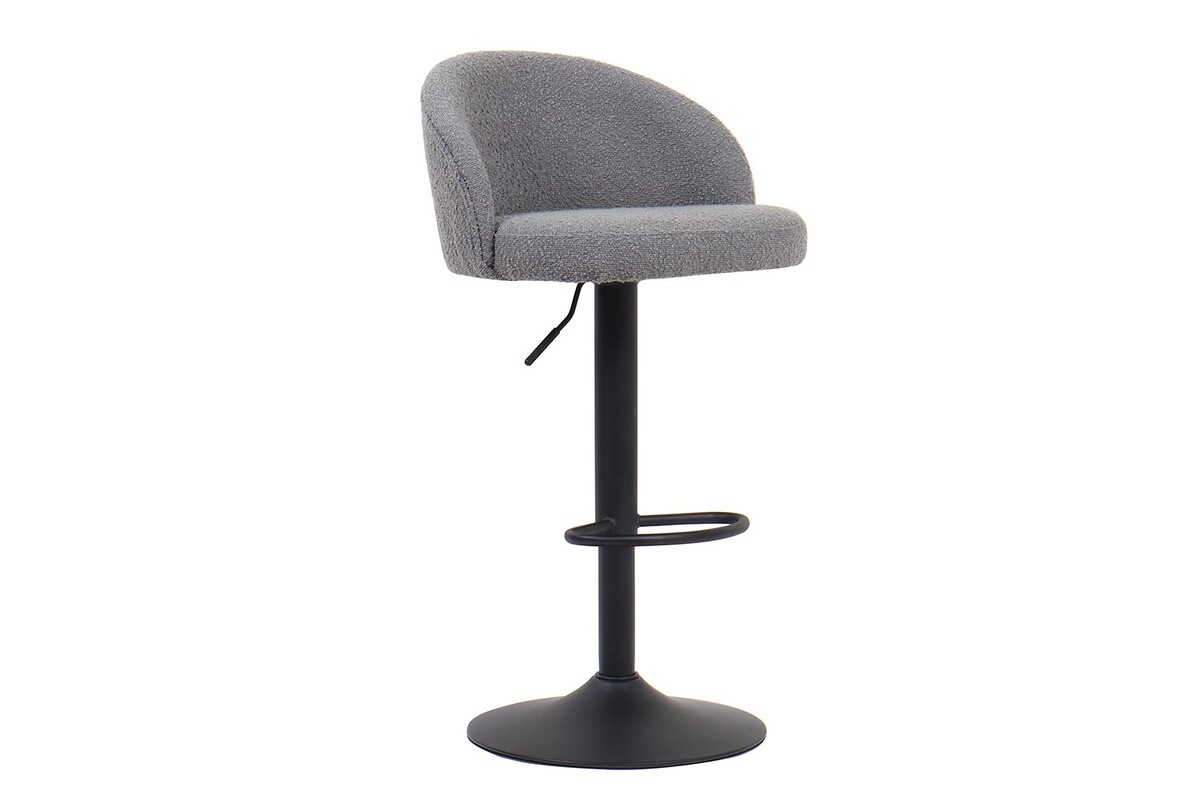 Tabouret-Arda-boucle-gris-clair-pieds-metal-Rousseau