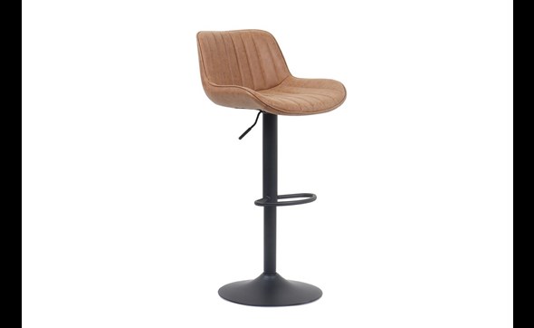 Tabouret-Fenna-PU-cognac-pieds-metal-Rousseau