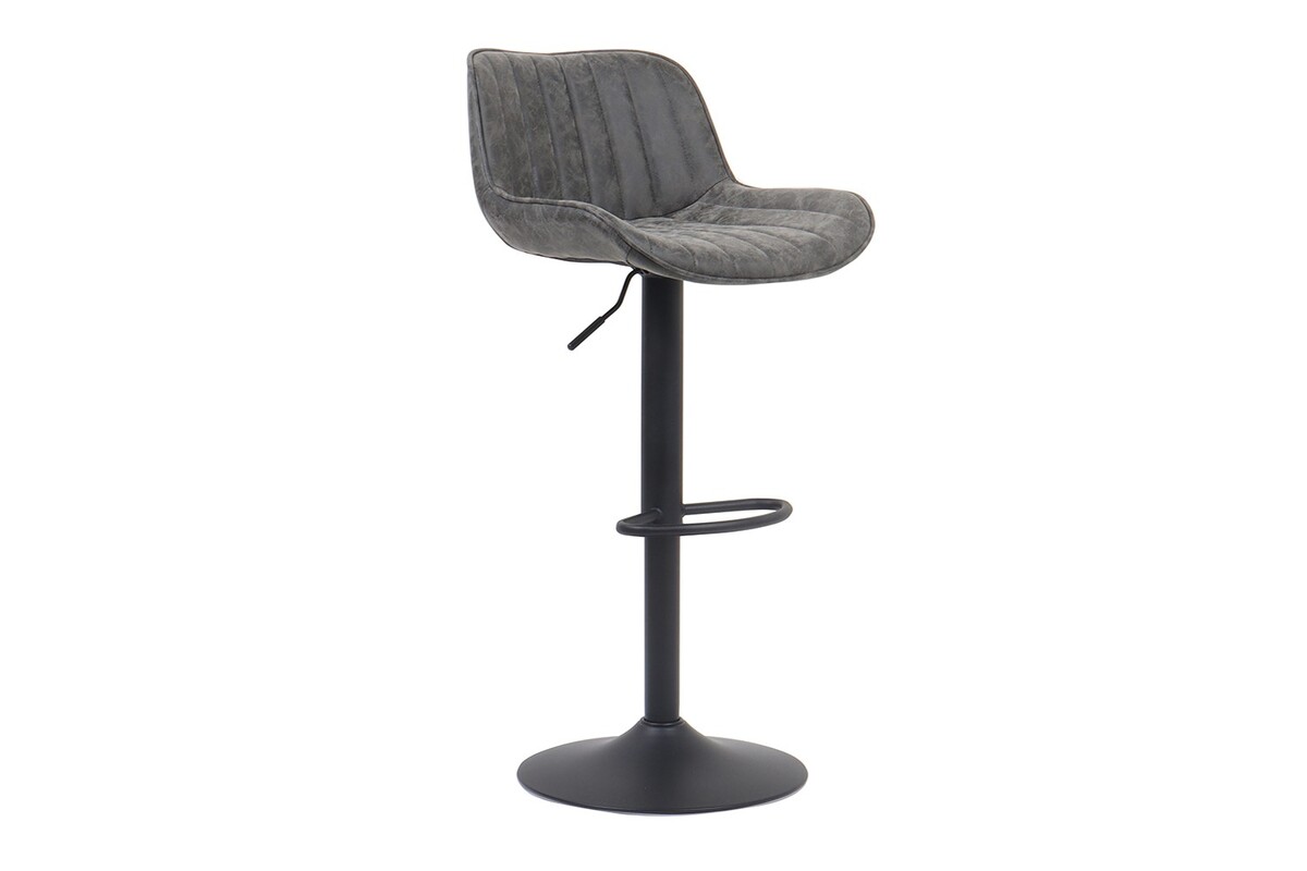 Tabouret-Fenna-PU-gris-pieds-metal-Rousseau
