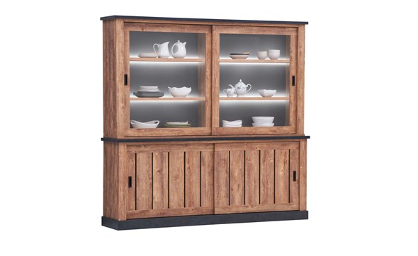 Vitrine+vaisselier-Etienne-decor-bois-industrial-oak-221cm-Oosterlynck