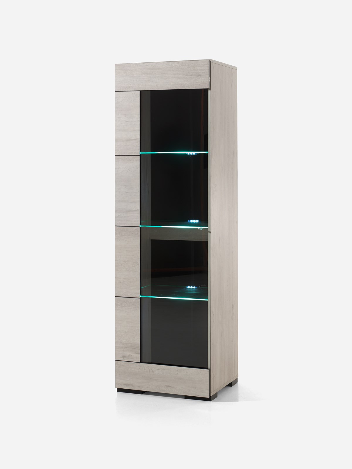 Vitrine-1-porte-Elba-decor-papier-coloris-chene-blanchi-55cm-TRUC-Divaco