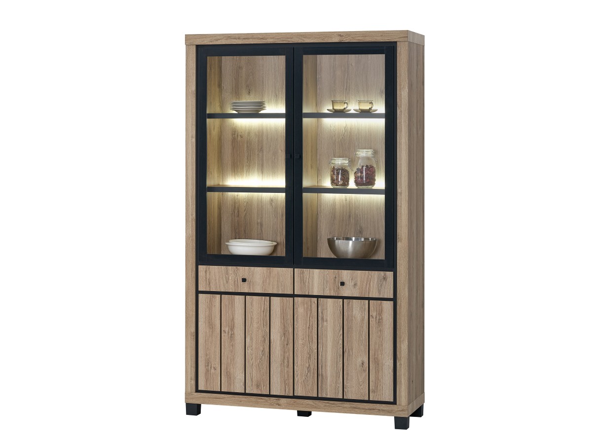 Vitrine-2 portes-Eduard-BCF70155-LED455-Summer oak-01-Oosterlynck