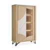 Vitrine-2 portes-Riviera-191500-chene brosse-ceramique beige-01-Girardeau