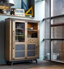 Vitrine-2-portes-coulissantes-1-tiroir-1-niche-Passerelle-decor-chene-vintage-metal-gris-eiffel-140cm-Artcopie