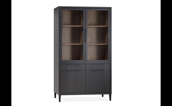 Vitrine-4-portes-2-tiroirs-Gamma-lamulux-old-piano-teak-125cm-Maxfurn