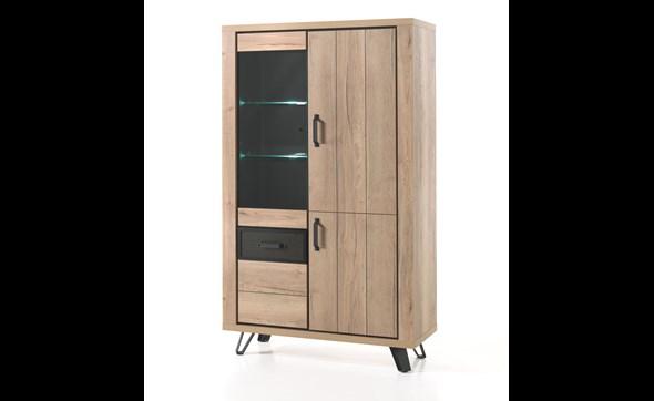 Vitrine-4-portes-Andes-decor-bois-chene-metal-112cm-Comodi-Living