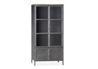 Vitrine-4-portes-Maya-metal-fer-manguier-91cm-Maxfurn