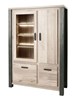 Vitrine-4-portes-Tomba-decor-bois-chene-vieux-imitation-acier-K497-V6-130cm-Meubar