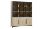 Vitrine-6-portes-Bridge-decor-fresh-oak-old-piano-166cm-Maxfurn