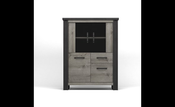 Vitrine-Baxter-decor-bois-anthracite-119cm-N°40-front-Sciae