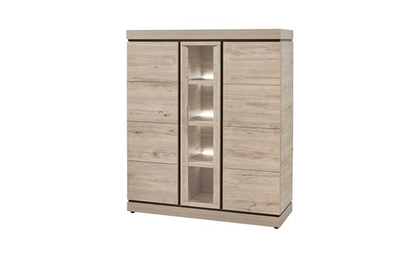 Vitrine-Belluno-decor-chene-brun-clair-K541-V1-134cm-Evan