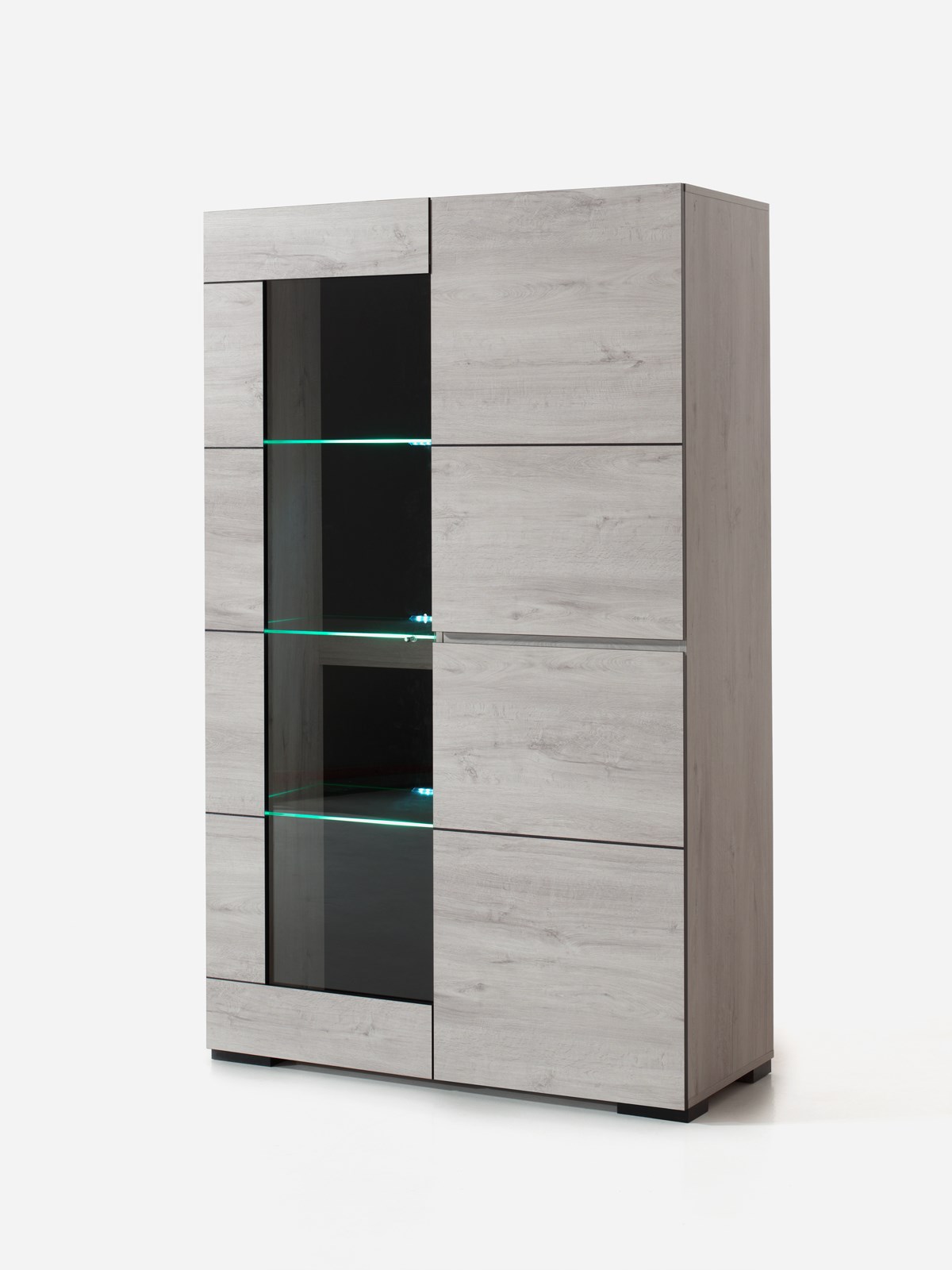 Vitrine-Elba-decor-papier-coloris-chene-blanchi-close-110cm-Divaco