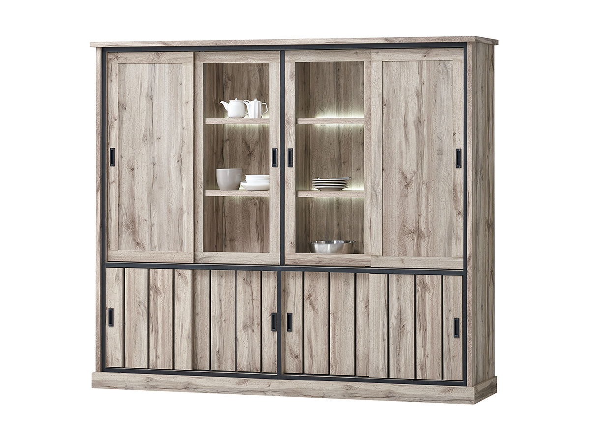 Vitrine-Elena-8portes-canada-oak-Oosterlynck-01