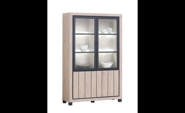 Vitrine-Eureka-decor-bois-chene-133cm-Oosterlynck