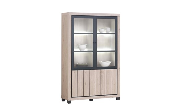 Vitrine-Eureka-decor-bois-chene-133cm-Oosterlynck