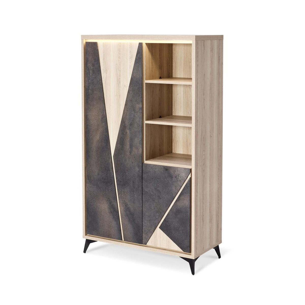Vitrine-Intera-melamine-chene-brun-side-Comodi-Living