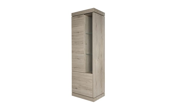 Vitrine-KV1L-Etna-decor-chene-gris-clair-marbre-K542-66cm-Evan