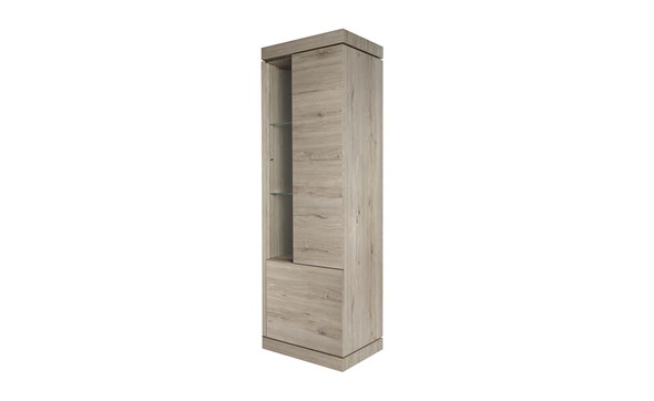 Vitrine-KV1R-Etna-decor-chene-gris-clair-marbre-K542-66cm-Evan