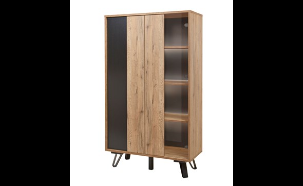 Vitrine-Phenix-decor-bois-scarlet-oak-noir-101cm-GBO-new