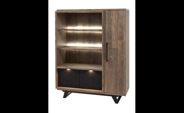 Vitrine-Trentino-131cm-V6-old-teak-matt-black-Meubar