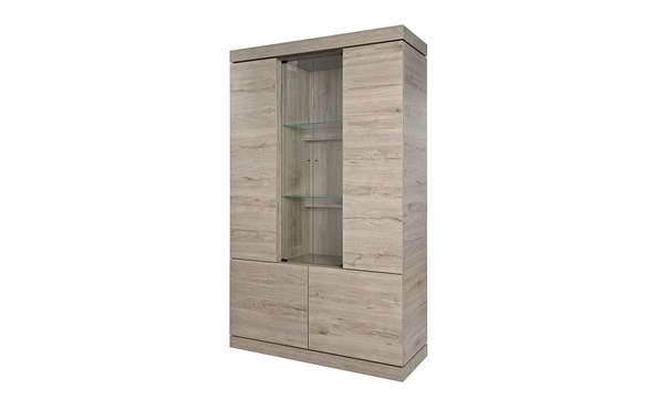 Vitrine-V1-Etna-decor-chene-gris-clair-marbre-K542-125cm-Evan