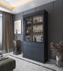 Vitrine-Valencia-melamine-black-oak-124cm-sans-led-Dullaert