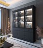 Vitrine-Valencia-melamine-black-oak-181cm-3-portes-vitrees-Dullaert