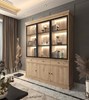 Vitrine-Valencia-melamine-smoked-oak-181cm-3-portes-vitrees-Dullaert
