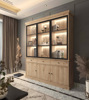 Vitrine-Valencia-melamine-smoked-oak-181cm-3-portes-vitrees-Dullaert